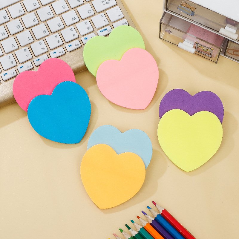 Sticky note Message note Heart shape Notepad self-adhesive Irregular shape Decorative sticker customizable