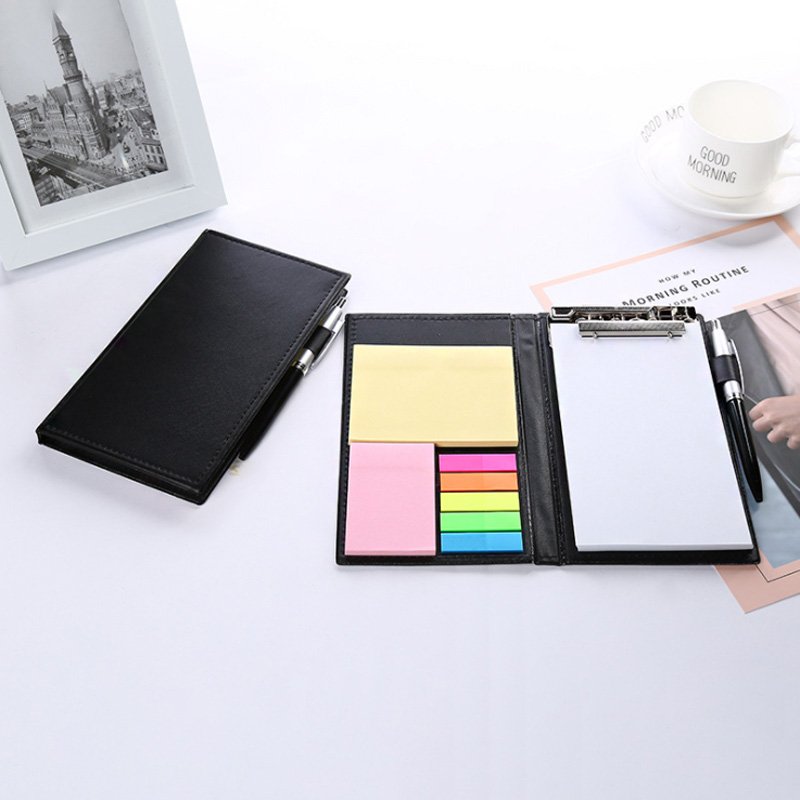 Hot Sell PU cover Memo Pad Sticky Notes Bookmark Point It Marker Memo Sticker Paper Office School Supplies Sticky Note Box
