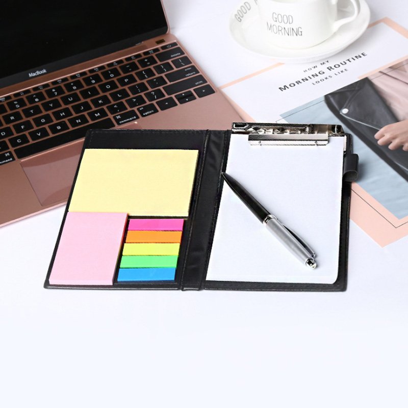 Hot Sell PU cover Memo Pad Sticky Notes Bookmark Point It Marker Memo Sticker Paper Office School Supplies Sticky Note Box