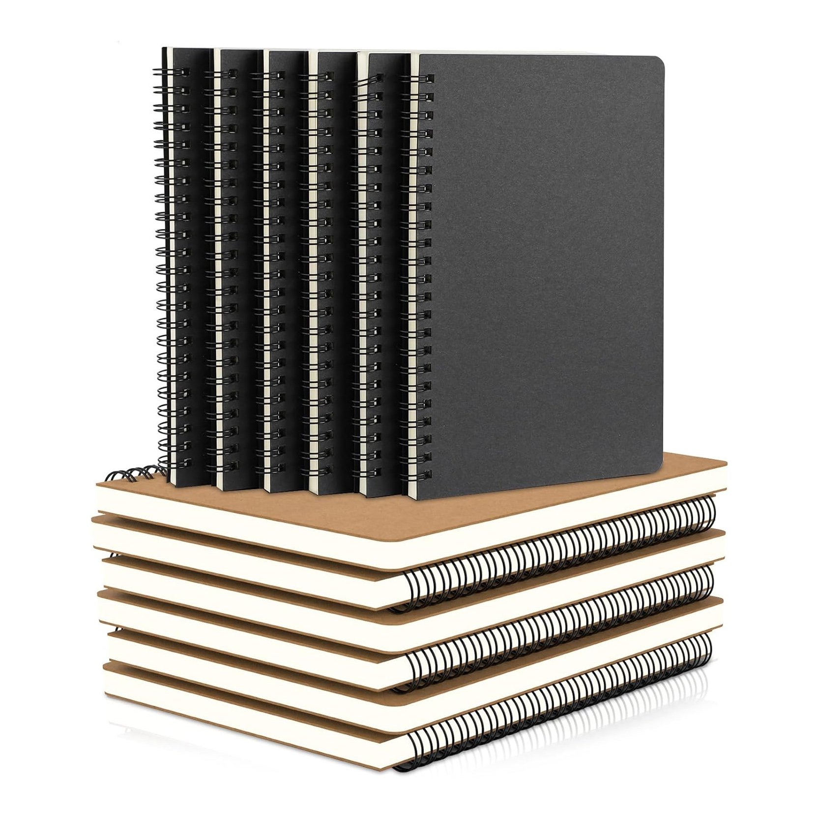 Eco College Planning Travel Journal Black Kraft Paper Spiral Notebook Notepad Memo Pads Planner Organizer
