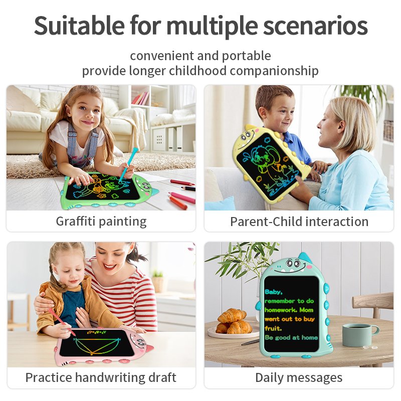 10 inch Dinosaur Cartoon LCD Writing Tablet OEM/ODM Factory Warehouse Electronic Graffiti Board Kids Drawing Toys Memo Pad