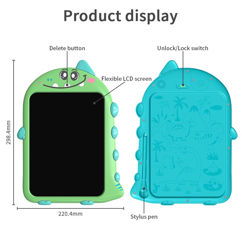 10 inch Dinosaur Cartoon LCD Writing Tablet OEM/ODM Factory Warehouse Electronic Graffiti Board Kids Drawing Toys Memo Pad