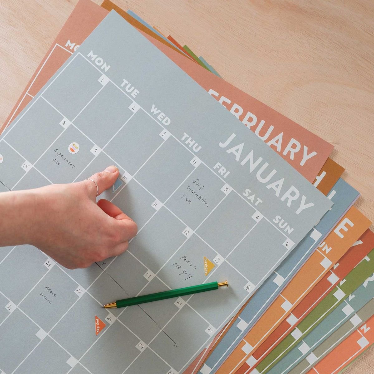 Customisable Monthly Planner Calendar Task List Checklist High Quality Cards Personalised Design All Colors No MOQ