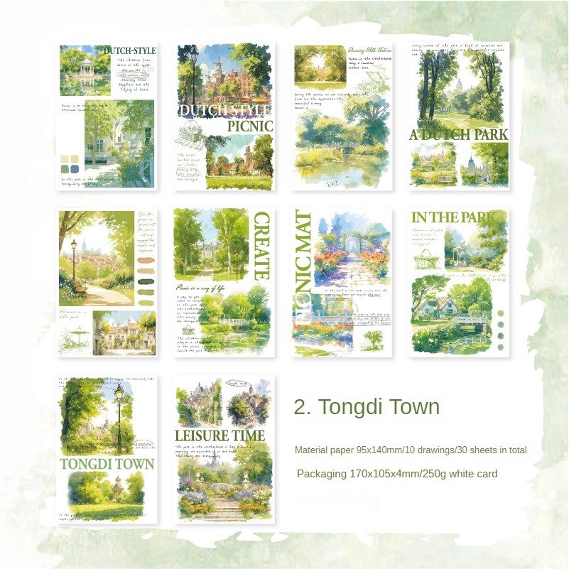 30pcs/pack Material paper Flow life series Exquisite aesthetic handbook bottoming material