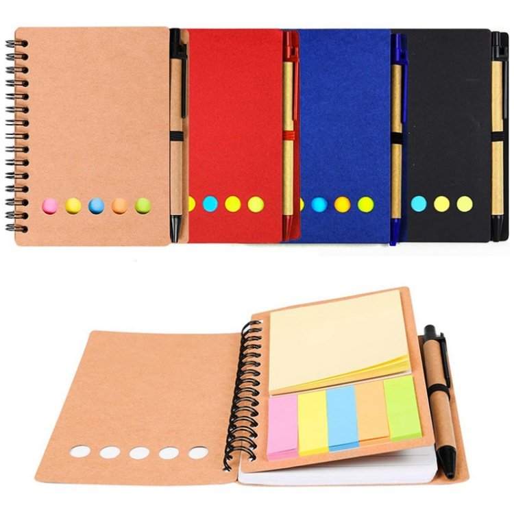Wholesale Custom Logo eco friendly thick kraft paper cover notebook with pen
