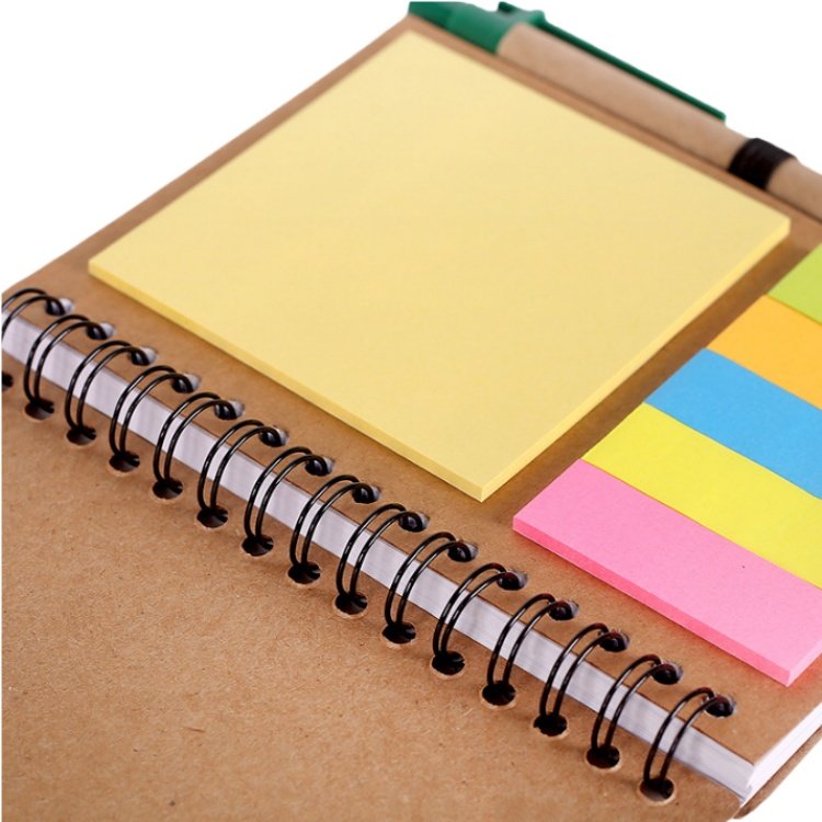 Wholesale Custom Logo eco friendly thick kraft paper cover notebook with pen