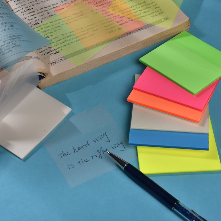 76x76mm Transparent Magnetic PET Material Memo Pad Notepad Waterproof Square Sticky Note for School Office Gift Use