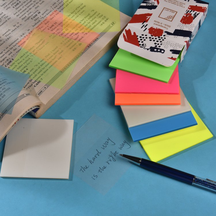 76x76mm Transparent Magnetic PET Material Memo Pad Notepad Waterproof Square Sticky Note for School Office Gift Use