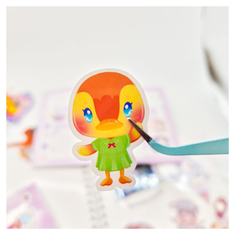 Custom Digital Laptop Journal Pack Self-Adhesive Flexible Cover Sticker Cute Paper Magnetic Animals Fruits Stationery Gift