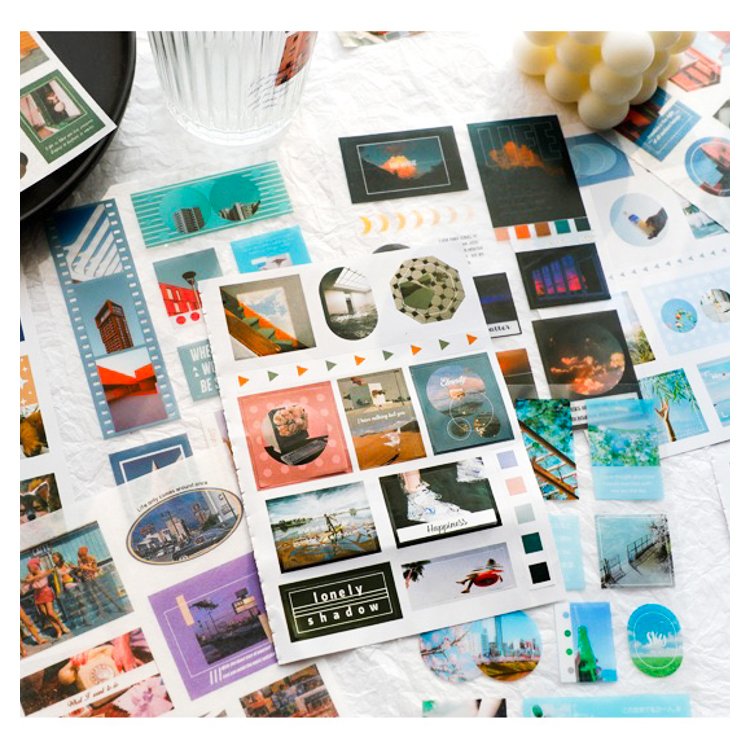 Custom Digital Laptop Journal Pack Self-Adhesive Flexible Cover Sticker Cute Paper Magnetic Animals Fruits Stationery Gift