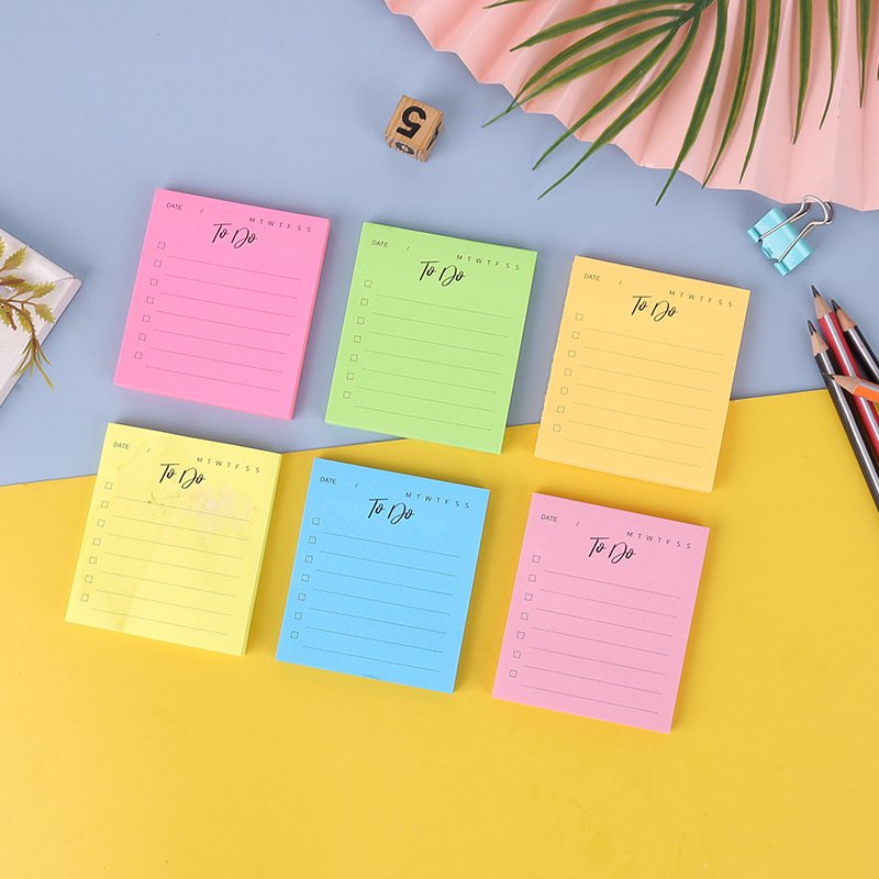 2023 Hot Selling Cute Stickynotes Simple and Portable Memo Pads Multi Color High Quality Plan Sticky Notes010A
