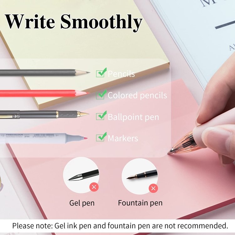 Transparent Sticky Notes Clear Self Adhesive Memo Note Pads PET Waterproof Page Flags for Annotating School Office Supplies