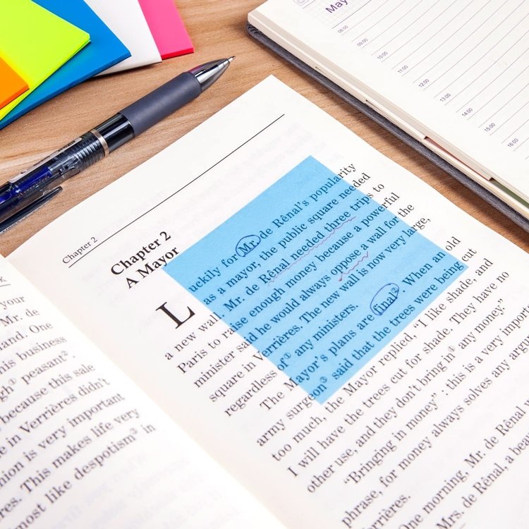Transparent Sticky Notes Clear Self Adhesive Memo Note Pads PET Waterproof Page Flags for Annotating School Office Supplies