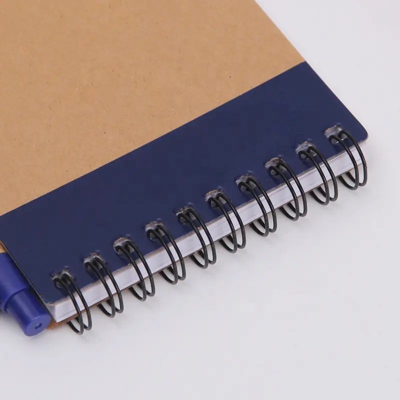 Custom Coil Binding Notepad Kraft Paper Cover Notepad Loose-leaf Notebook with Elastic Strip