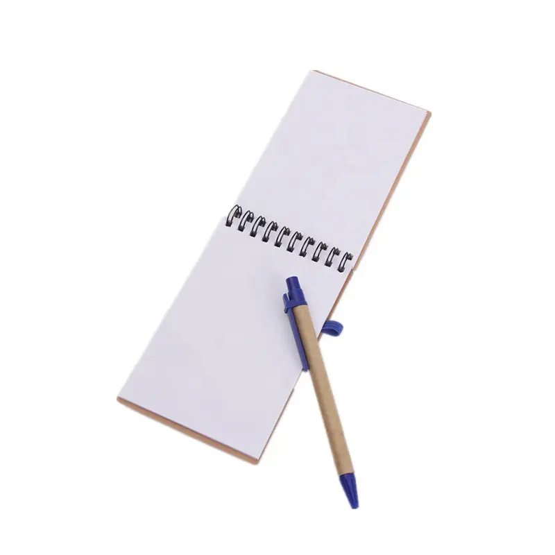 Custom Coil Binding Notepad Kraft Paper Cover Notepad Loose-leaf Notebook with Elastic Strip