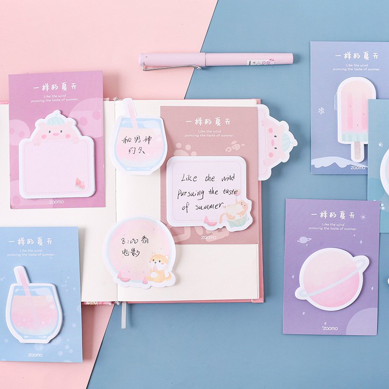 Custom Tear-off Paper Notepad Kawaii memo pads Die Cut Customized Sticky Note With Logo