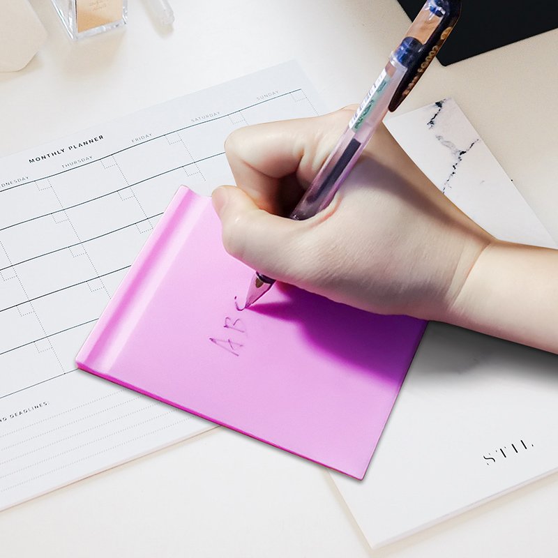 Silicone Memo Pad Note Notepad Writing Sticky Notes With Pen Holder Adhesive Lines Grid Dots Checklist Calendar