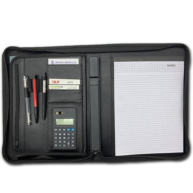 Customized Logo memo pads File PU Leather Portfolio Folder office accessories Business Resume Padfolio padfolio custom