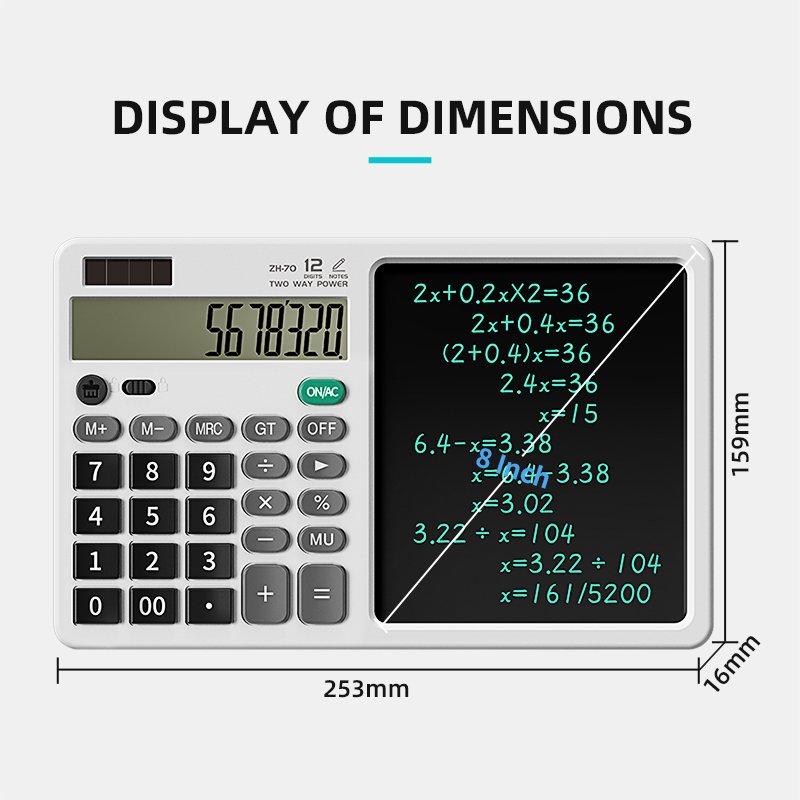 8 inch Digital Graphic LCD writing tablet multi-function calculator with notepad for school and office