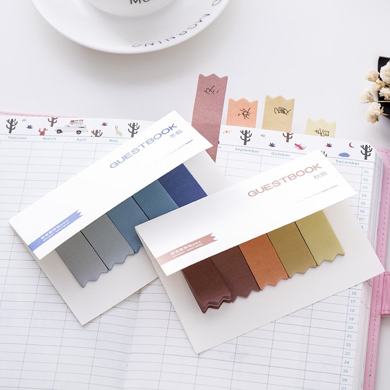 100 Sheets Gradient Index Tabs Sticker Bookmark Flag Sticky Notes Paper Kawaii Planner Memo Pads