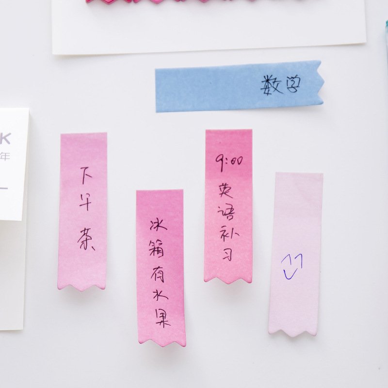 100 Sheets Gradient Index Tabs Sticker Bookmark Flag Sticky Notes Paper Kawaii Planner Memo Pads