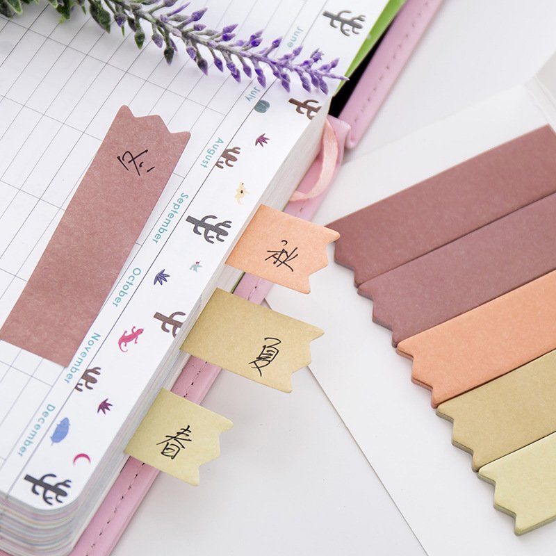 100 Sheets Gradient Index Tabs Sticker Bookmark Flag Sticky Notes Paper Kawaii Planner Memo Pads
