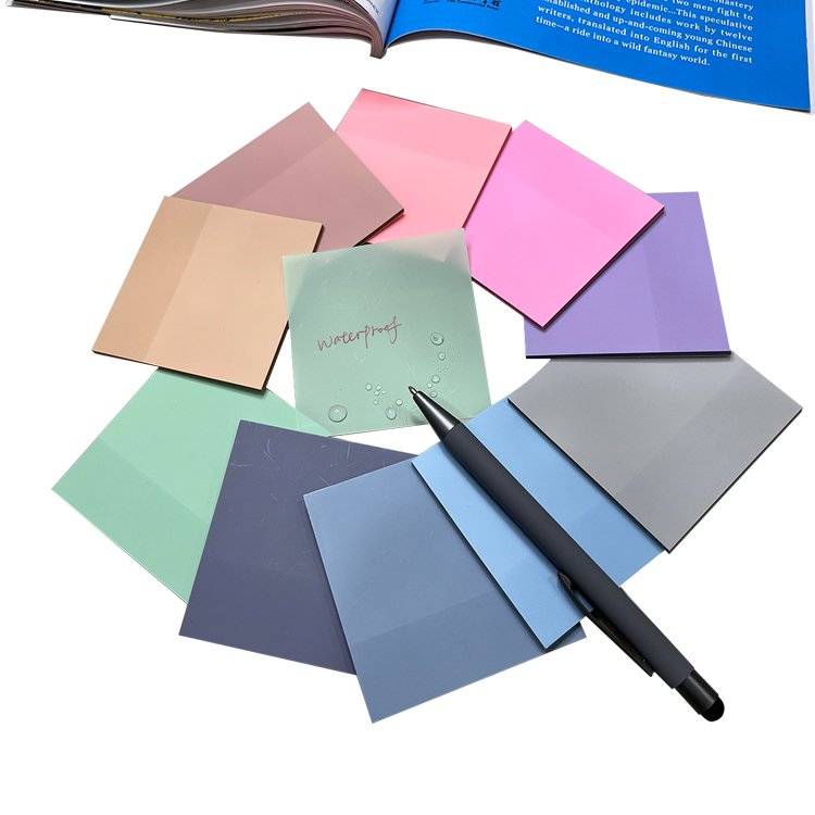 Custom stationery Morandi transparent sticky notes 3x3'' notepad color sticky notes waterproof sticky notes transparent