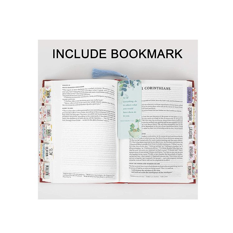 Free sample manufacturer custom popular design Laminated Vibrant Colors bible tabs with clearly printing for Bible study