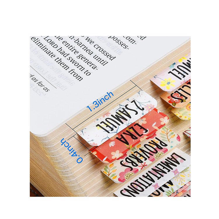 Free sample manufacturer custom popular design Laminated Vibrant Colors bible tabs with clearly printing for Bible study
