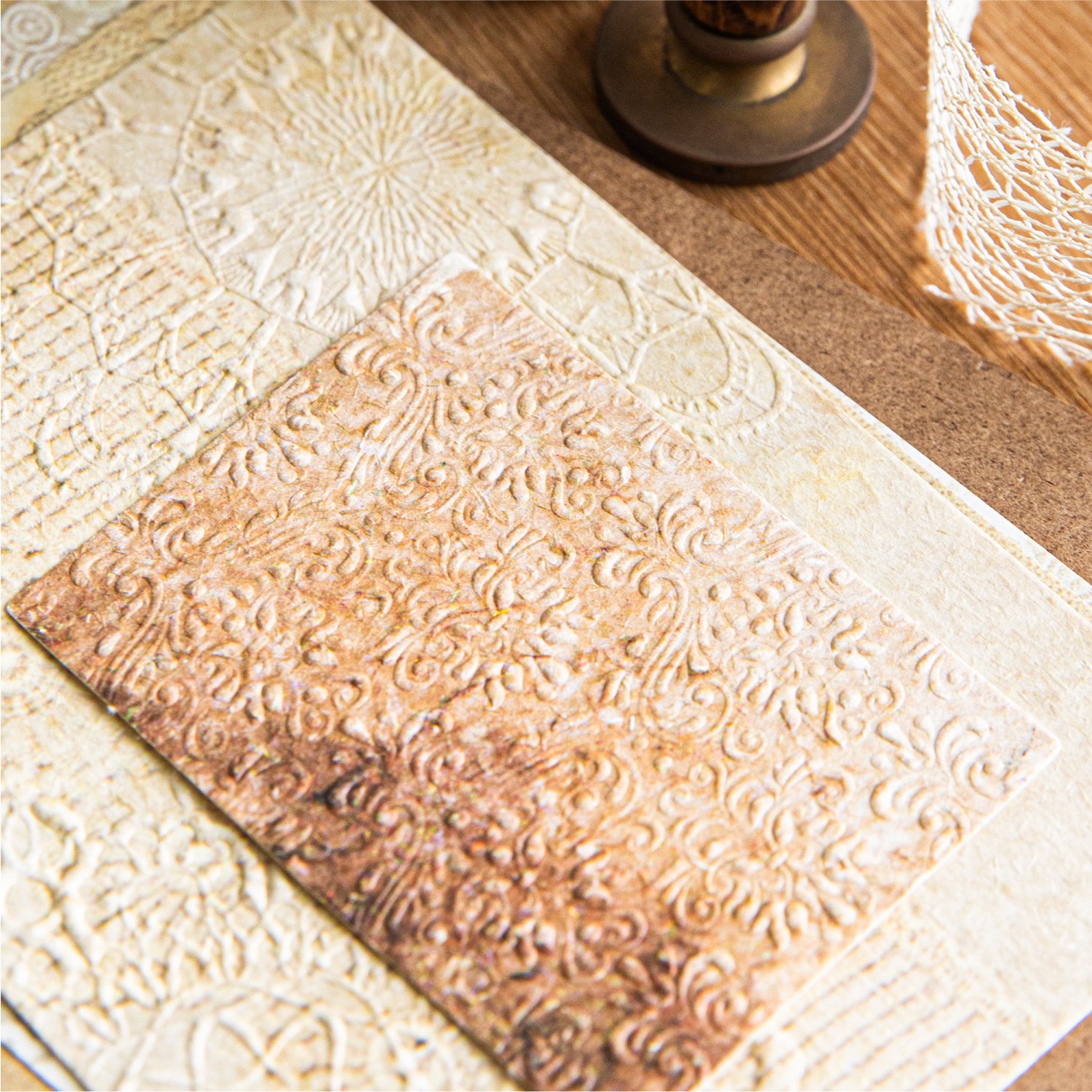 28pcs/pack Material Paper Between Paper Curry Series Vintage Embossed Handbook Decoration Material