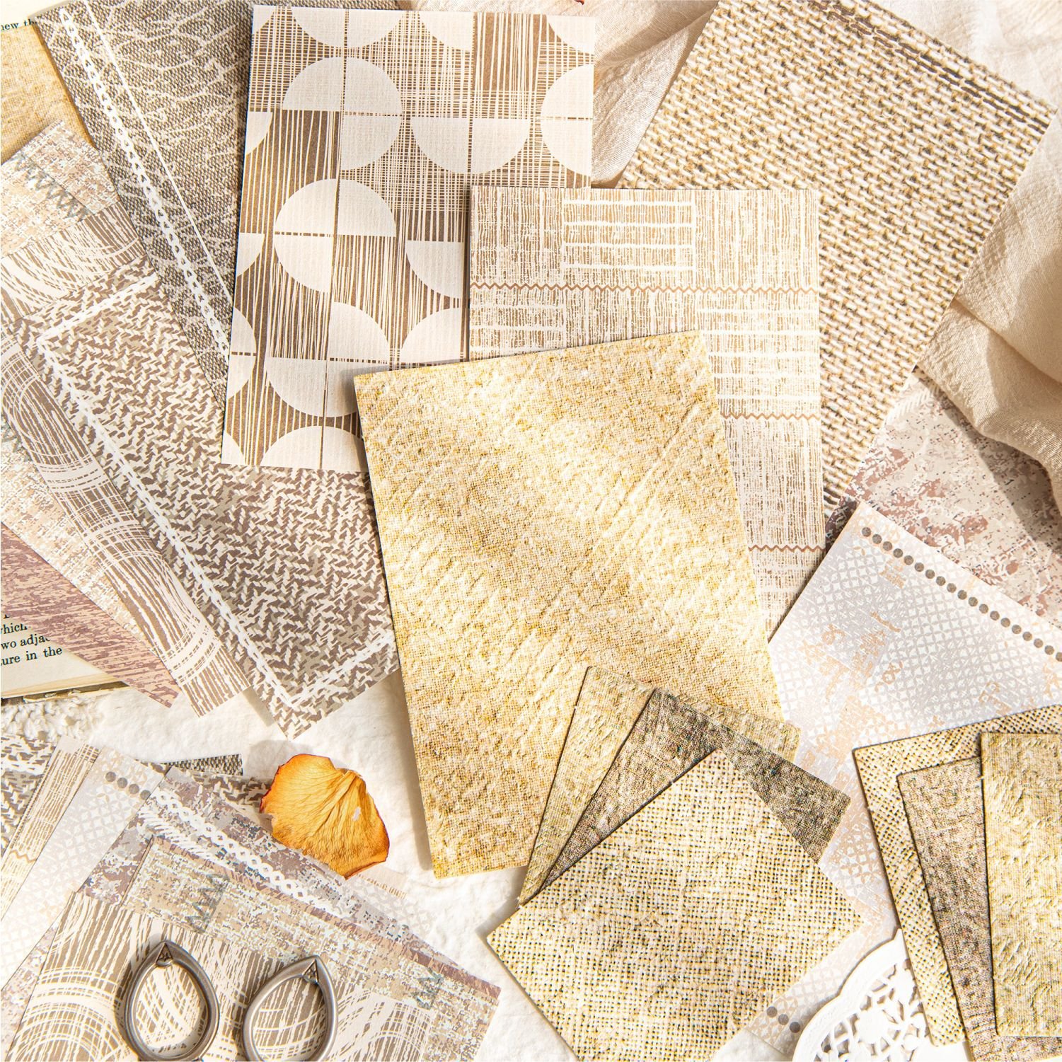 28pcs/pack Material Paper Between Paper Curry Series Vintage Embossed Handbook Decoration Material