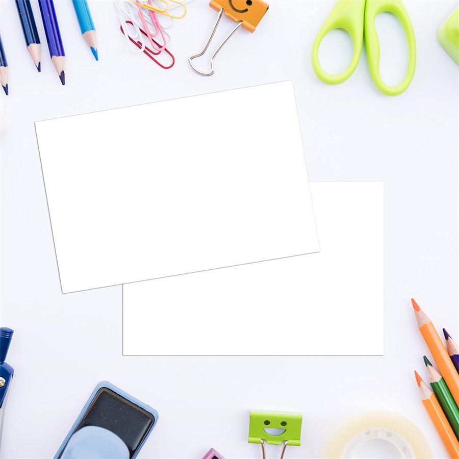 4x6 Blank Index Cards 100 Pack White Flash Cardstock 250gsm Thick Paper for DIY Art Projects, Card Making, Postcards