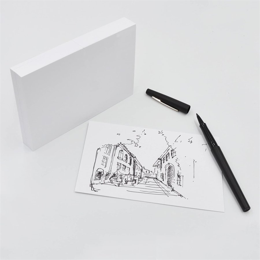 4x6 Blank Index Cards 100 Pack White Flash Cardstock 250gsm Thick Paper for DIY Art Projects, Card Making, Postcards