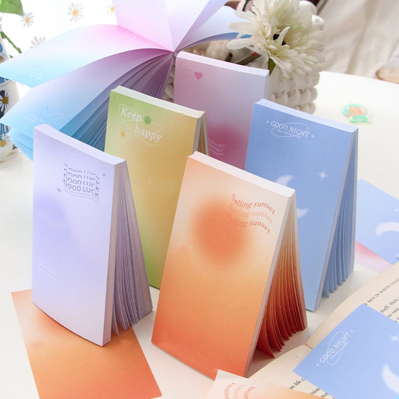 LABON Custom Wood-Free Paper Notepad Dreamlike Gradient Art Style Mini Portable Memo Pads