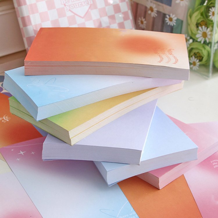 LABON Custom Wood-Free Paper Notepad Dreamlike Gradient Art Style Mini Portable Memo Pads