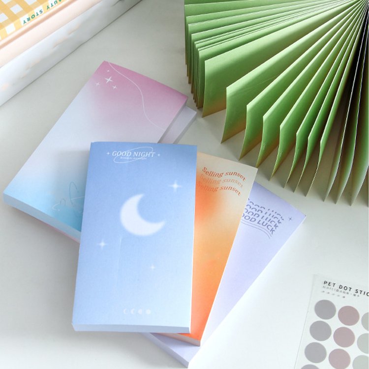 LABON Custom Wood-Free Paper Notepad Dreamlike Gradient Art Style Mini Portable Memo Pads
