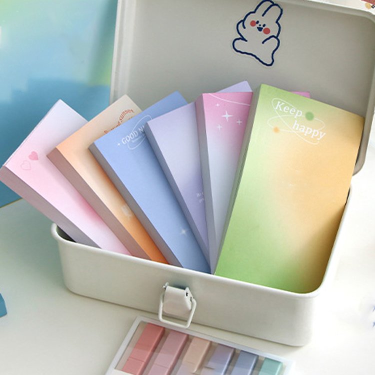 LABON Custom Wood-Free Paper Notepad Dreamlike Gradient Art Style Mini Portable Memo Pads