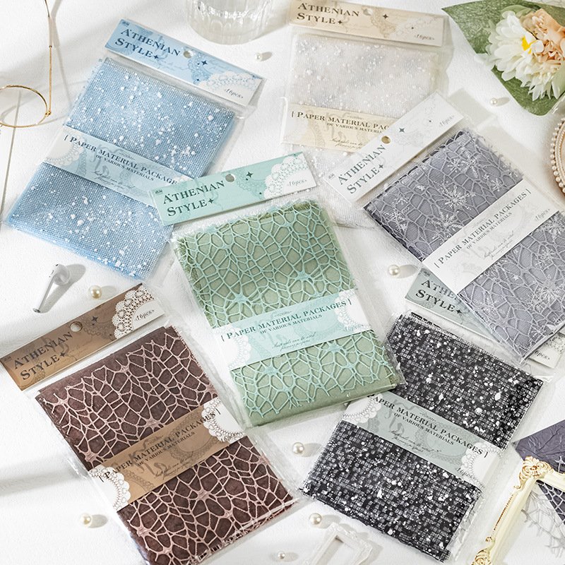 16pcs/pack Material Pack Athens Wind Elephant Series Skeleton Mesh Handbook Pain Pack Bottom Material