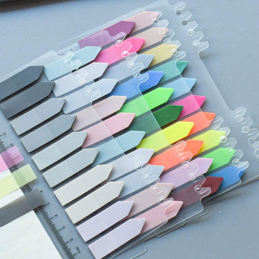 Page Flags Sticky Notes Clear Memo Pad Waterproof Sticker Notes PET Index Tabs stationery With rulers