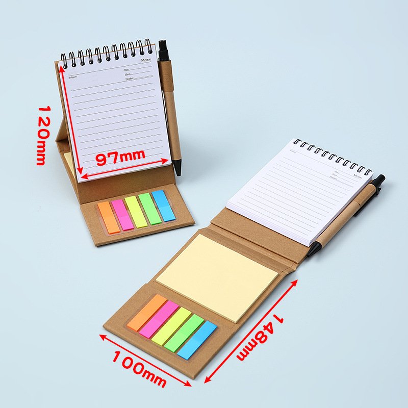 Multi-functional Vertical Hardshell Coil Combination Memo Pad Colorful Sticky Note Paper for Convenient Use