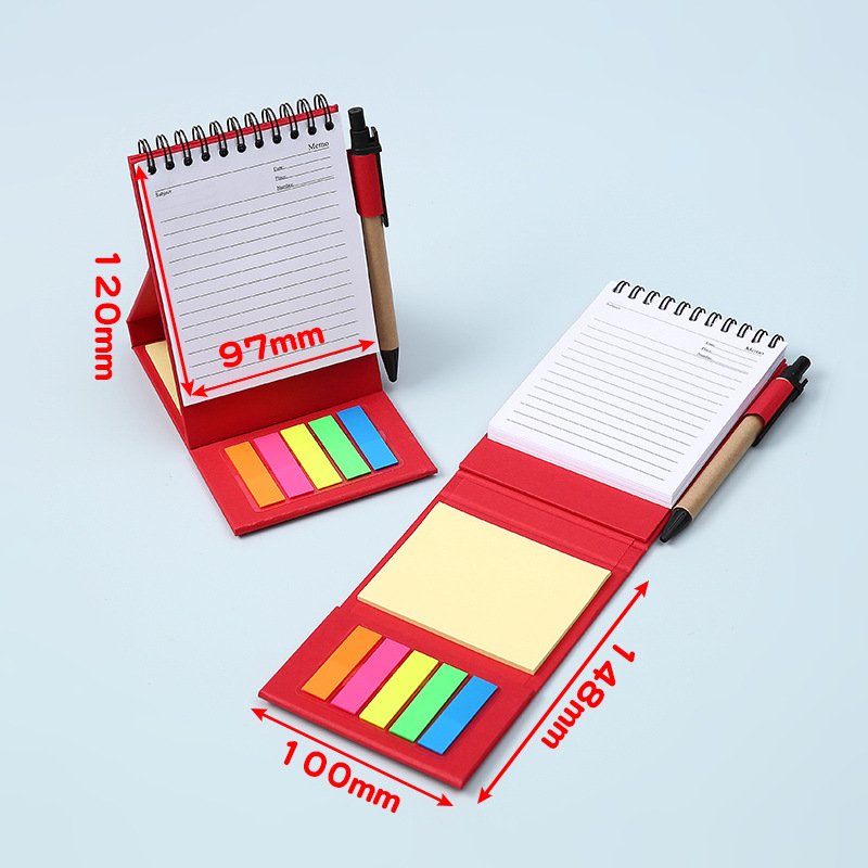 Multi-functional Vertical Hardshell Coil Combination Memo Pad Colorful Sticky Note Paper for Convenient Use