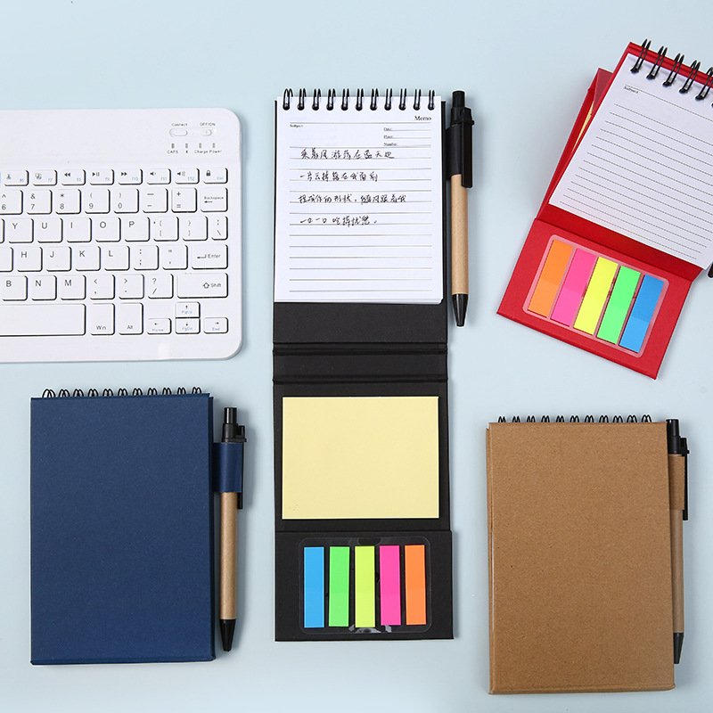 Multi-functional Vertical Hardshell Coil Combination Memo Pad Colorful Sticky Note Paper for Convenient Use