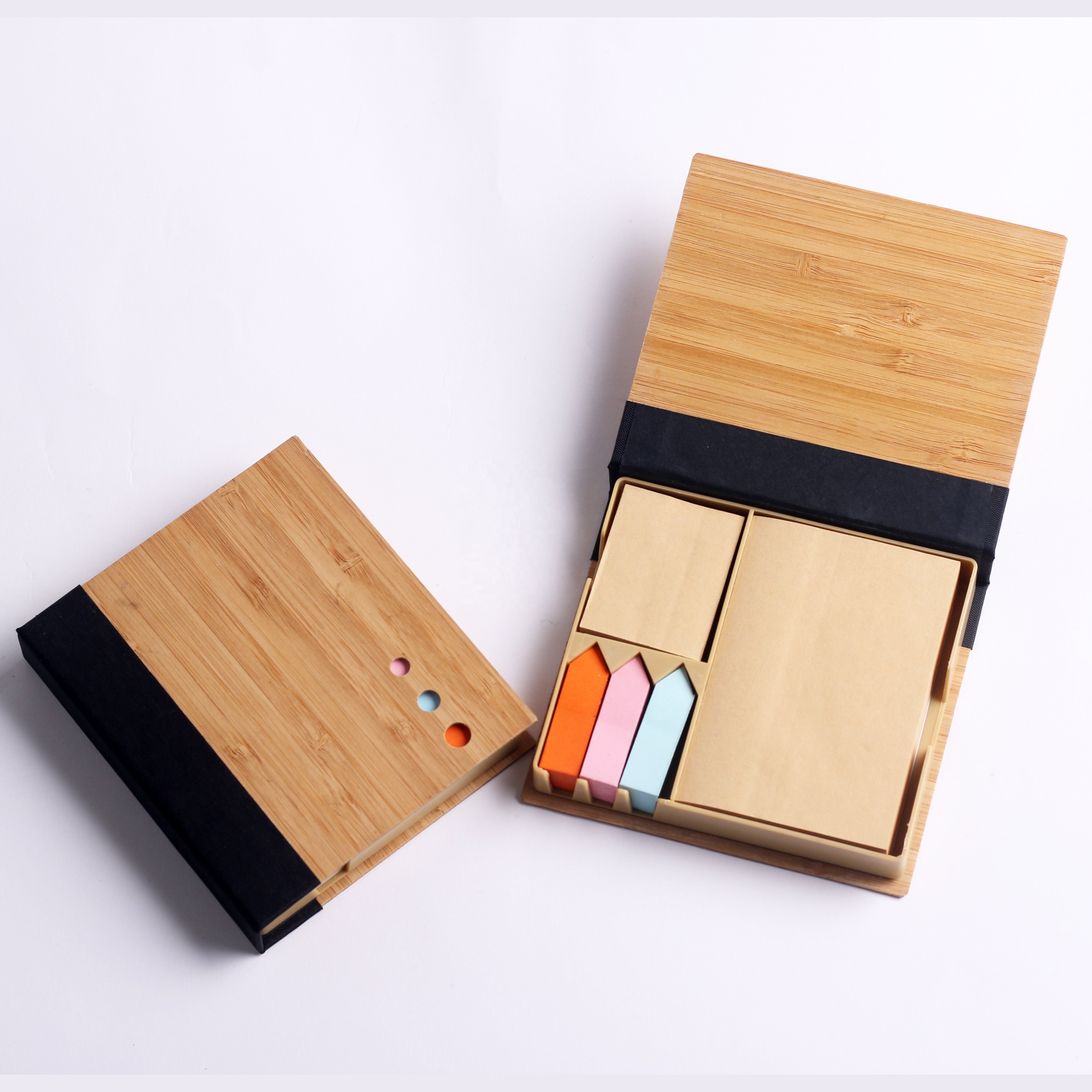 Promotional Bamboo Customized Desktop Memo Pad Set Post Sticky Note Recycled