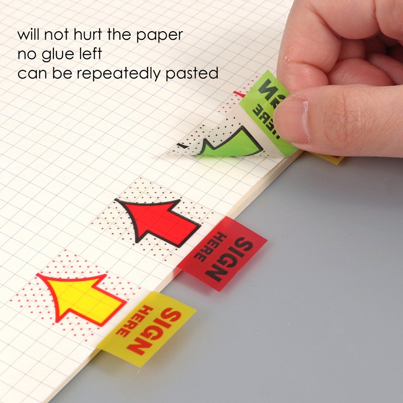 Foska Different Colors Offset PET Adhesive Sticky Note Memo Pad Reminder Stickers Note Labels Reminder Bookmarks book Tabs