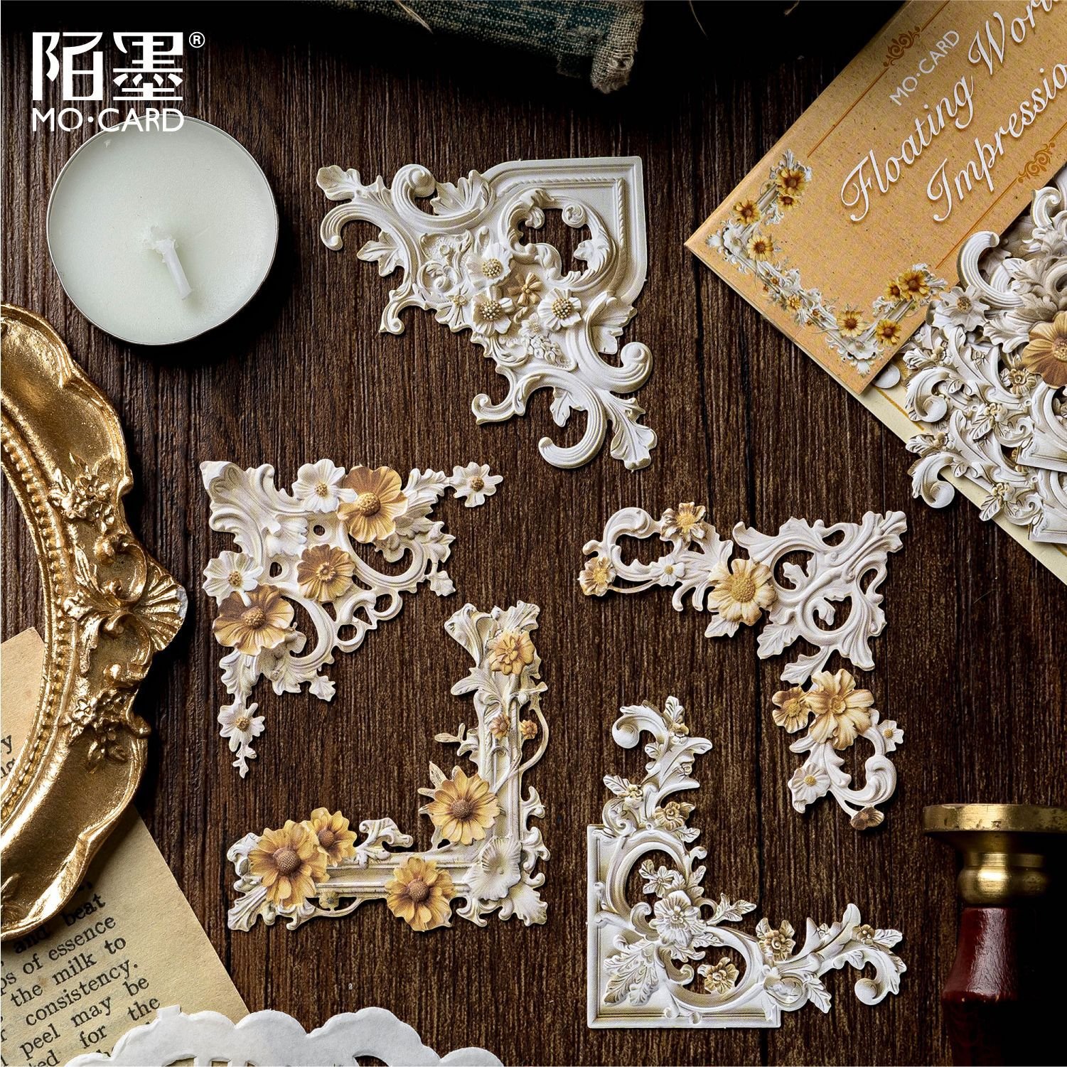 Hollow Embossed Corner Stickers scrapbook stickers Classic Years Vintage Material scrapbook paper scrapbooking papeles