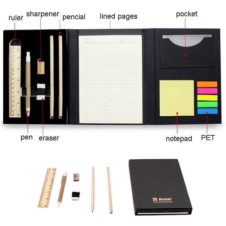 Custom Kraft Diary Notepads To Do List Notepad Printing Logo Notepad And Pen Gift Set