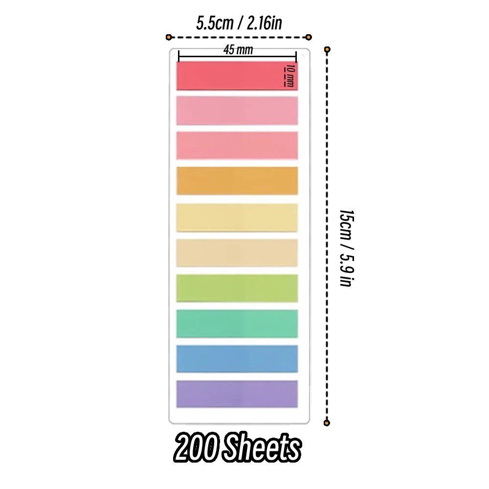 2400 Sheets Creative Transparent PET Waterproof Sticky Note Pads Notepads for School Stationery Office Supplies