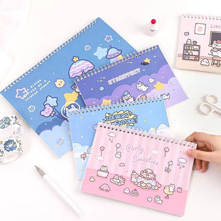 Wholesale Custom Cute Cartoon Pattern School Supplies Paper Hardcover Spiral Personalized Notebooks