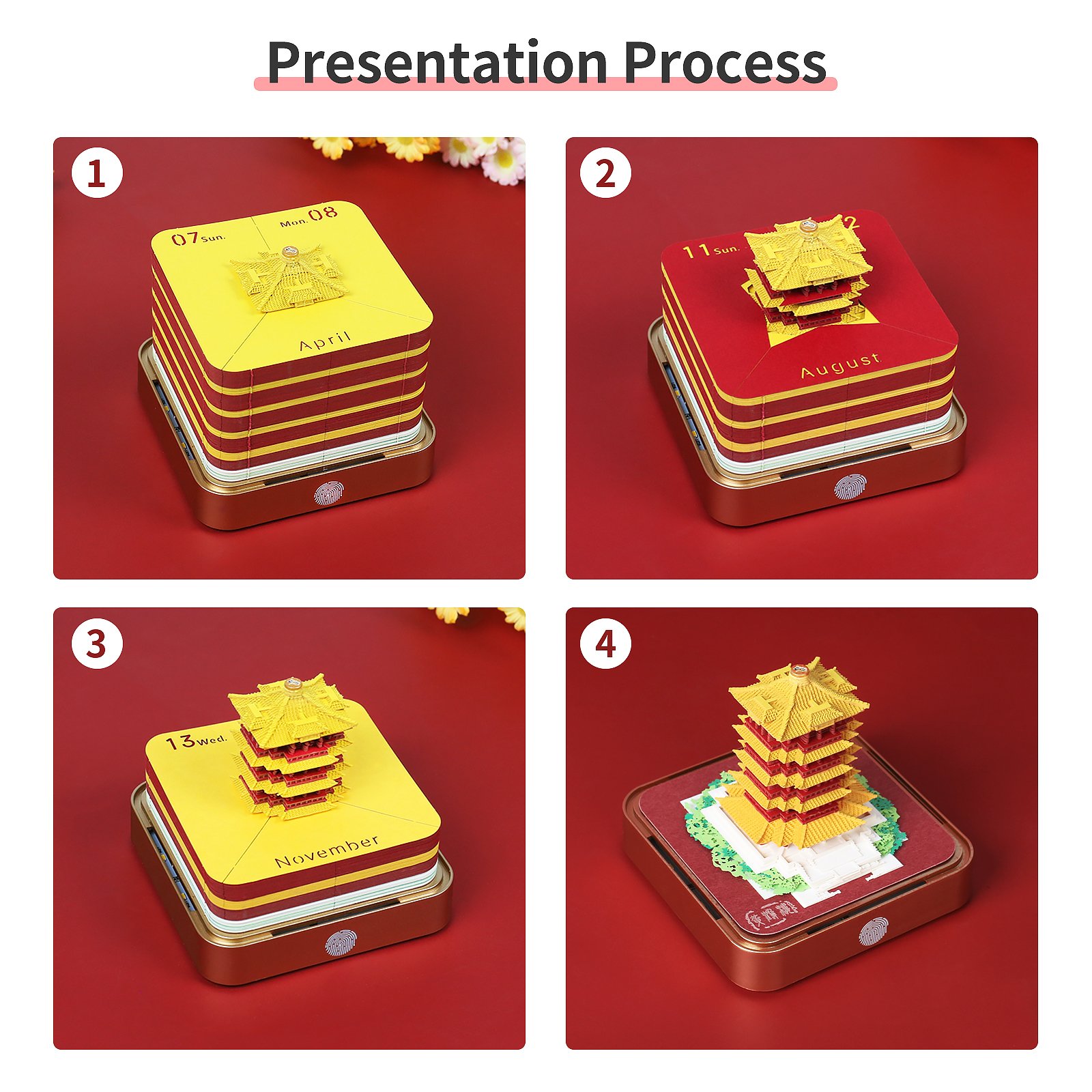 2025 Daily Calendar Creative Gifts 3D Paper Cut Business Festival 3D Memo Pad Ornament Notes Paper Block