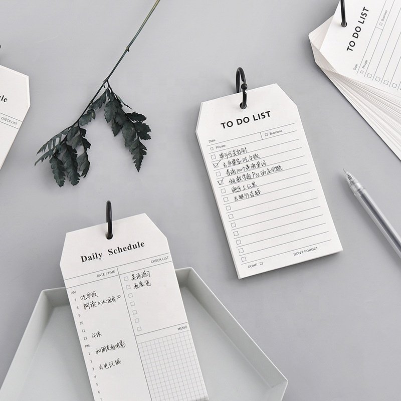 Office School Planner Writing Note Pad Sprial Ring Daily schedule agenda planner memo pad stationery supplies customize
